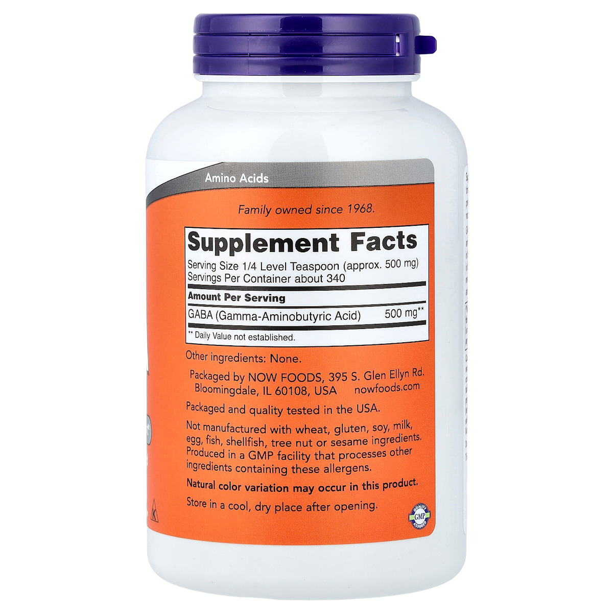 Supplement facts panel