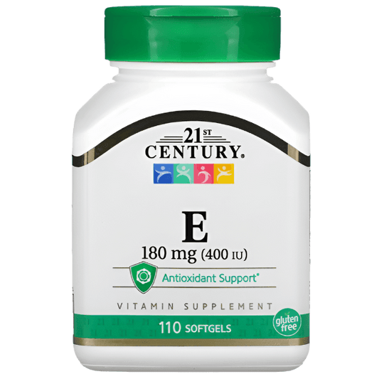 21st Century Vitamin E – 180mg (400 IU) | 110 Softgels | Antioxidant & Heart Health Support