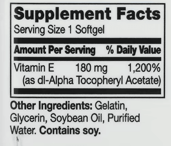21st Century Vitamin E – 180mg (400 IU) | 110 Softgels | Antioxidant & Heart Health Support