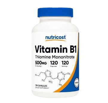 Nutricost Vitamin B1 (Thiamine) 500mg, 120 Capsules