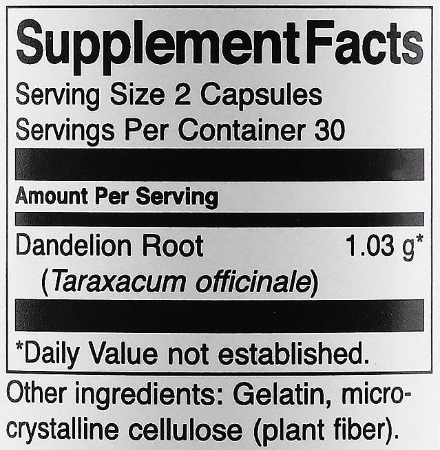 Swanson Dandelion Root 515mg 60 Capsules, 60 Servings