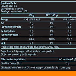 BioTech USA Citrulline Malate Powder Unflavored 300g