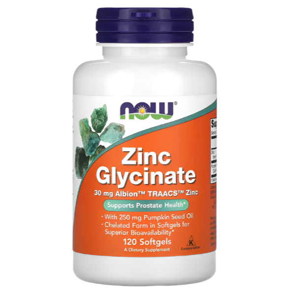 NOW Foods, Zinc Glycinate, 120 Softgels