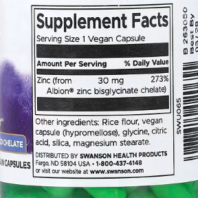 Swanson, Albion® Zinc, 30 mg, 90 Vegan Capsules