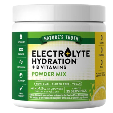 Nature's Truth, Electrolyte Hydration + B Vitamins, Powder Mix, Lemon, 4.3 oz (121 g)