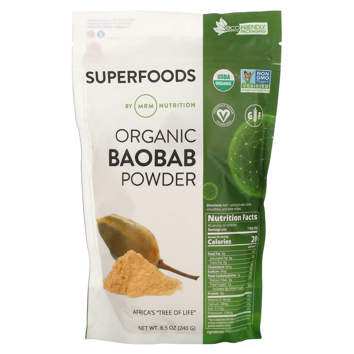 MRM Baobab Powder, 40 Servings