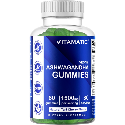 Vitamatic, Ashwagandha Gummies 1500mg Serving, 60 Vegan Gummies