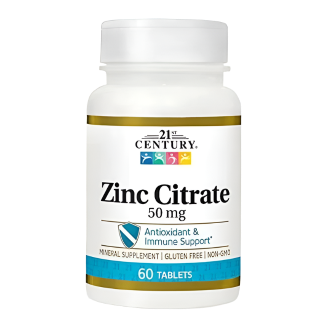 21st Century Zinc Citrate 50 mg 60 Tablets