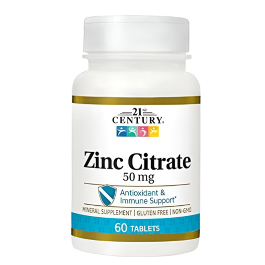 21st Century Zinc Citrate 50 mg 60 Tablets