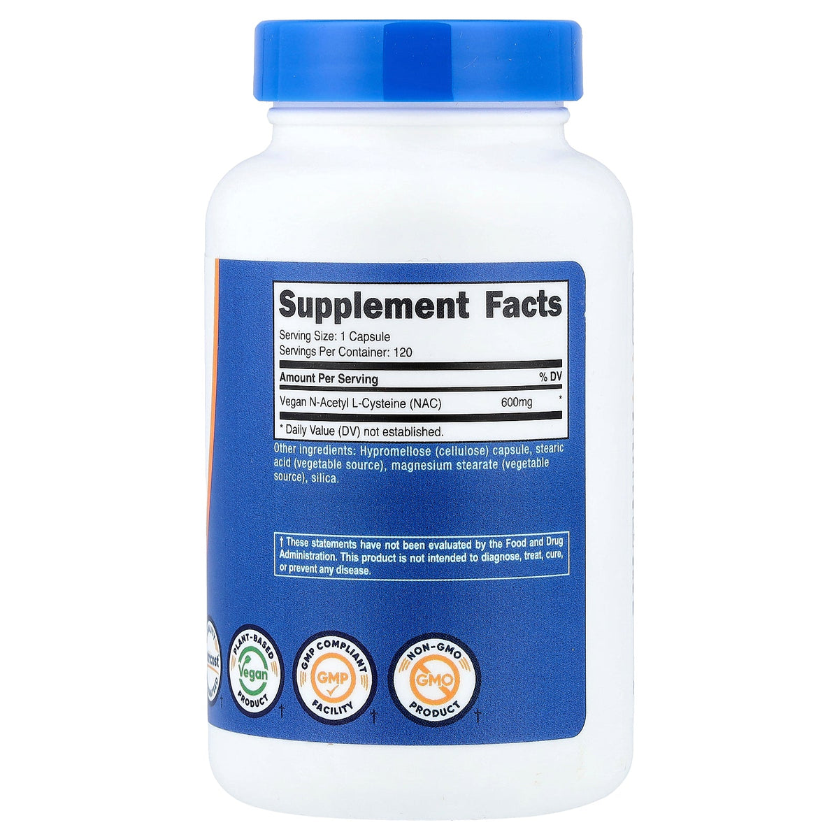 Nutricost NAC 600mg supplement facts