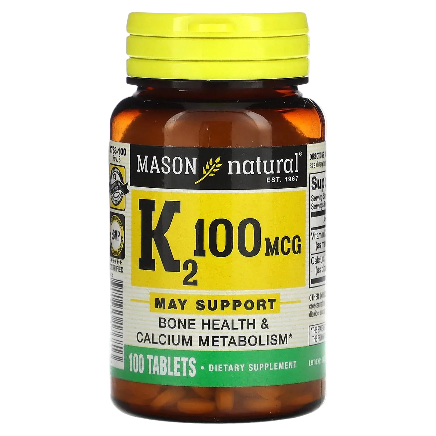 Mason Natural Vitamin K2 100 mcg 100 Tablets