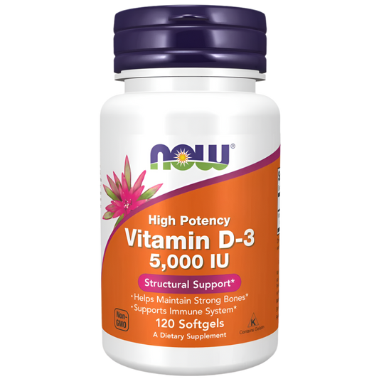 NOW Supplements, Vitamin D-3 5,000 IU, 120 Softgels