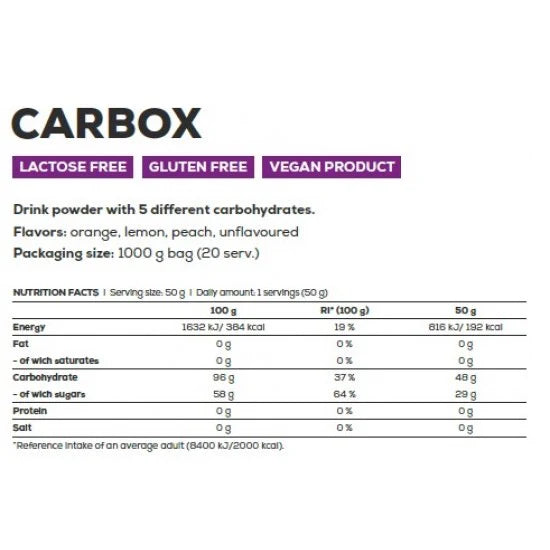 BioTech USA Carbox – 1000 g | Carbohydrate Powder for Energy, Endurance & Performance