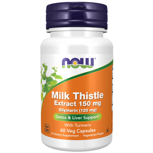 NOW Foods, Milk Thistle Extract with Turmeric, 150 mg, 60 Veg Capsules