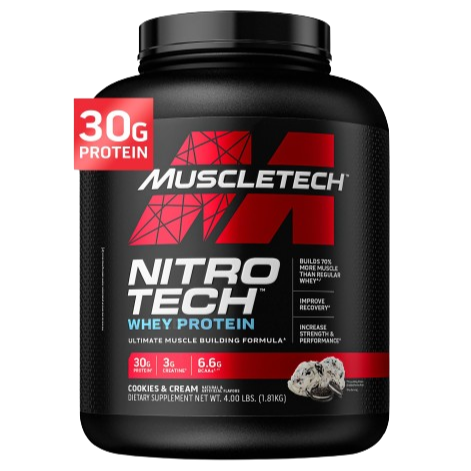 Muscletech Nitro-Tech Whey Performance Protein 4lbs Whey Protein with Creatine