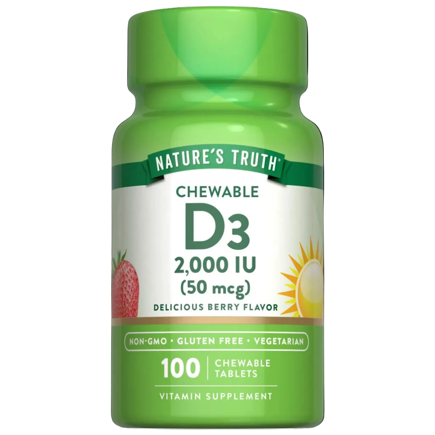 Nature's Truth Chewable Vitamin D3 2000 IU 100 Chewable Tablets