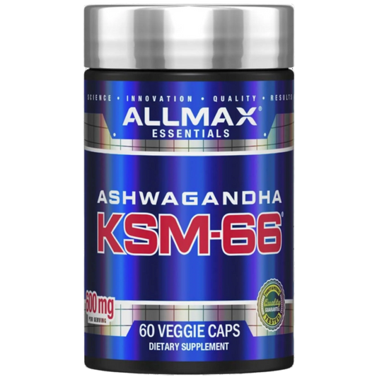 ALLMAX ESSENTIALS -Ashwagandha KSM-66 Ashwagandha - Veggie Caps - 60 count