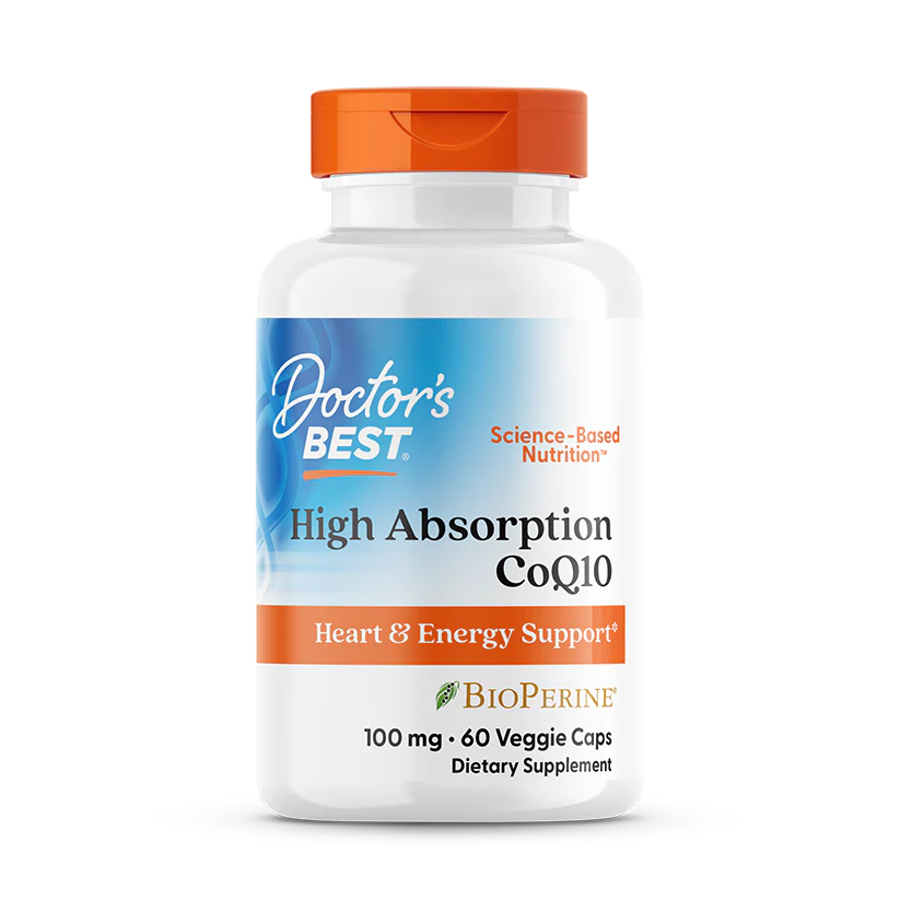 Doctor's Best High Absorption CoQ10 Heart Health & Energy Production, 100 mg 60 Veggie Caps