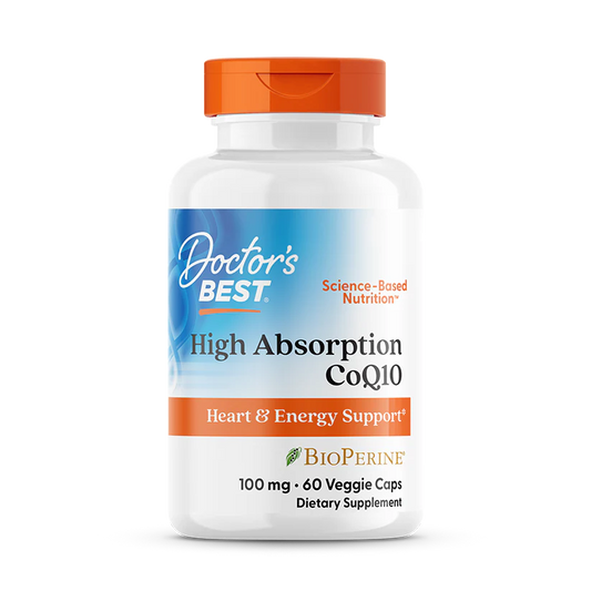 Doctor's Best High Absorption CoQ10 Heart Health & Energy Production, 100 mg 60 Veggie Caps