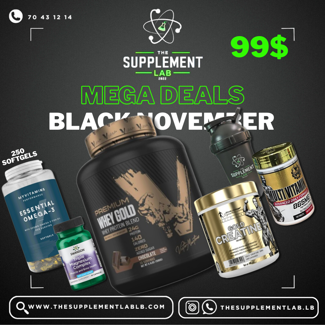 Omega-3, Magnesium, Whey Gold, Creatine, Multivitamin, Shaker