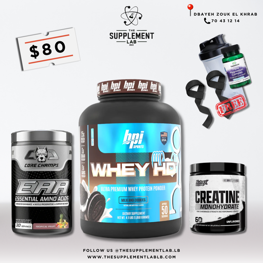 BPI Whey HD + EAA + Creatine + Free Magnesium, Shaker & Straps