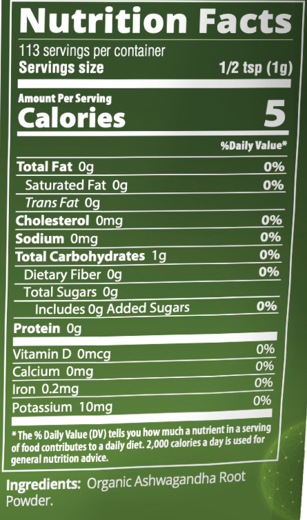 Supplement facts panel