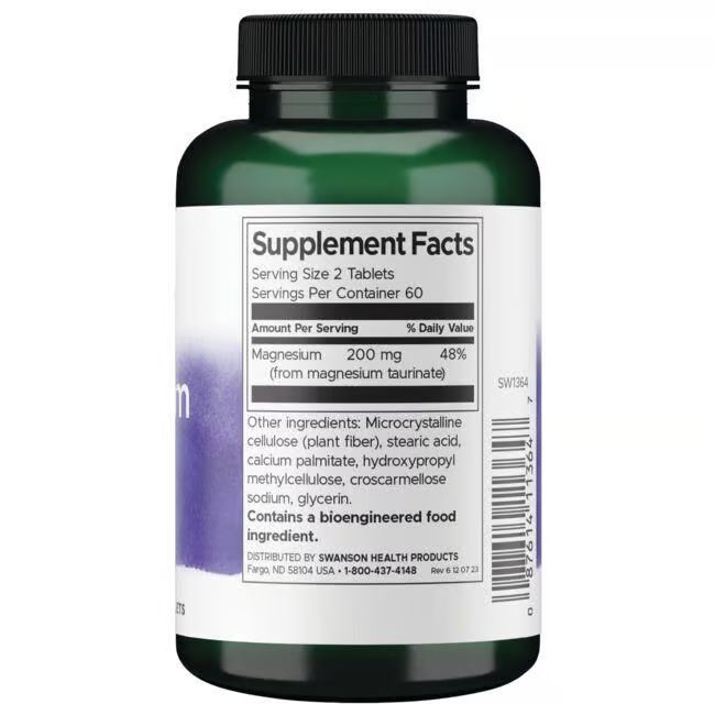 Swanson Magnesium Taurate supplement facts