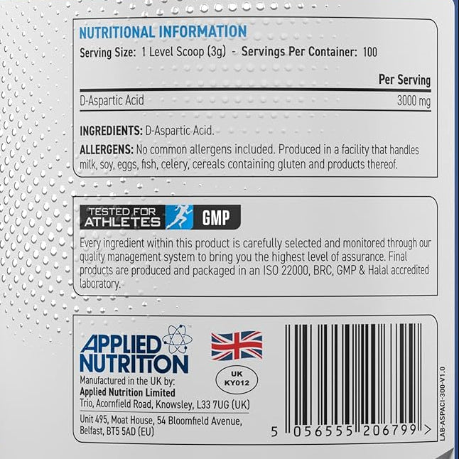 Applied Nutrition D-Aspartic Acid, DAA (300g / 100 Servings) – photo 2