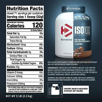 Dymatize Iso100 Isolate and Hydrolyzed Protein, 71 Servings