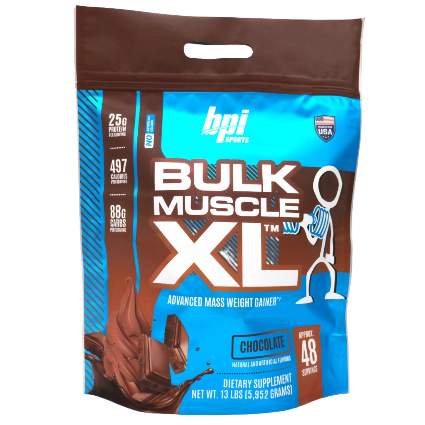 BPI  Bulk Muscle XL, Advanced Mass Weight Gainer, 48 Servings