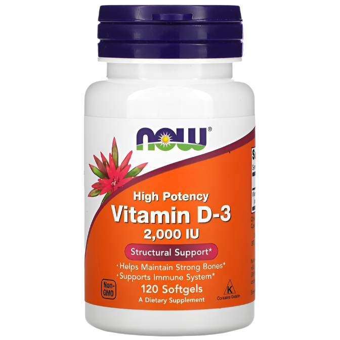 NOW Supplements, Vitamin D-3 2,000 IU, 120 Softgels