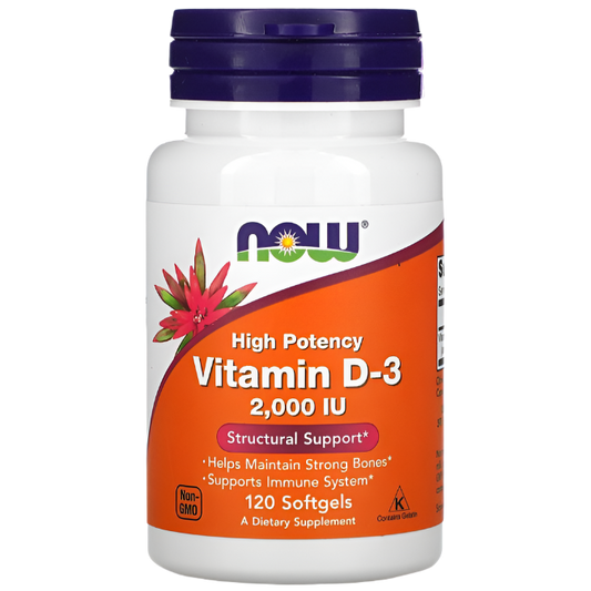 NOW Supplements, Vitamin D-3 2,000 IU, 120 Softgels