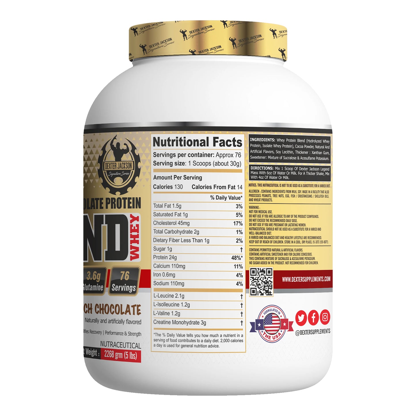 Dexter Jackson Legend Whey Protein 5 lbs 76 Servings