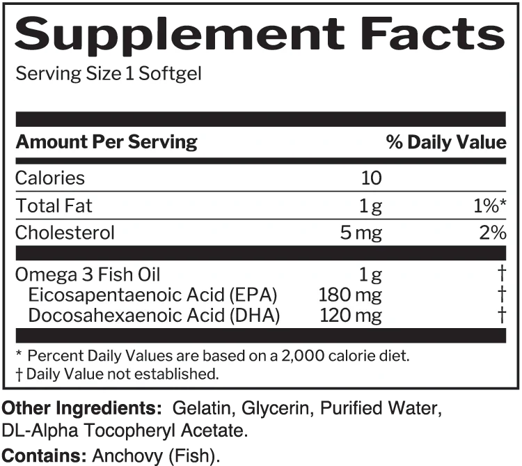 Rule1 Fish Oil, Omega 3 – 100 Softgels | Premium EPA & DHA for Heart, Brain & Joint Support