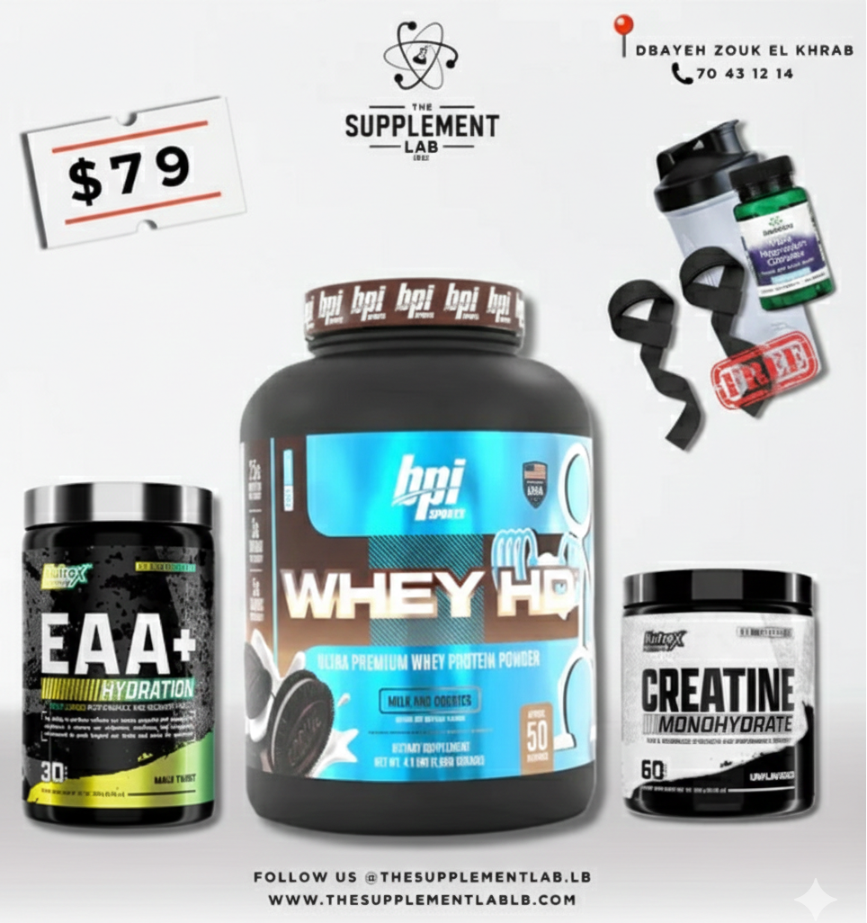 BPI Whey HD + EAA + Creatine + Free Magnesium, Shaker & Straps