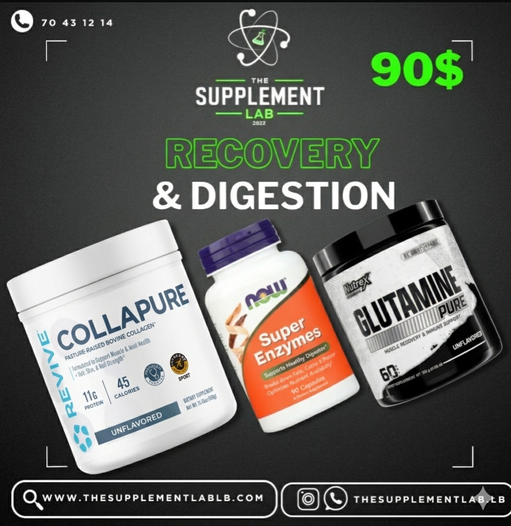 Rcovery & Digestion Bundle - Collagen, Digestive Enzyme & Glutamine
