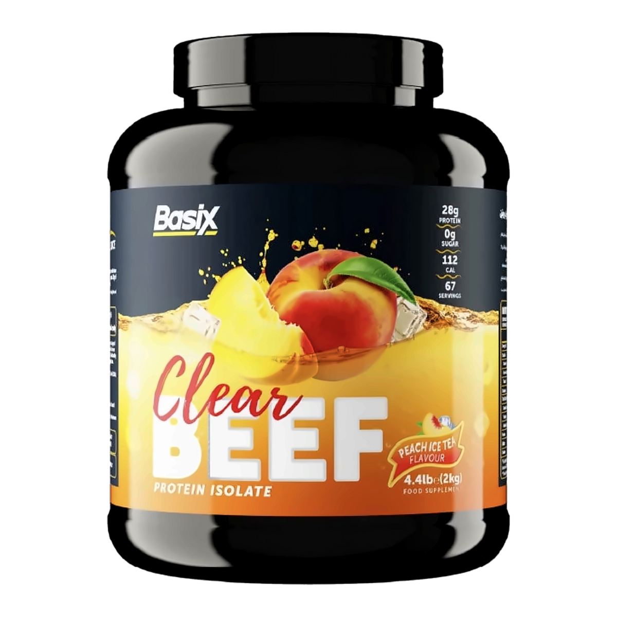 Basix Clear Beef Protein Isolate Peach Ice Tea 4.4 lb