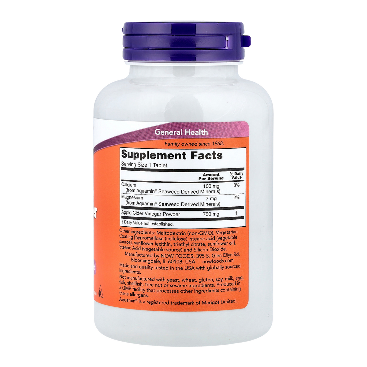 Supplement facts panel