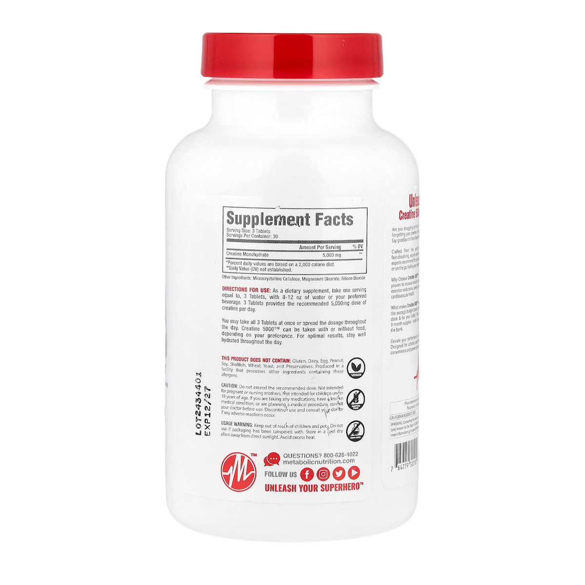 Supplement facts panel