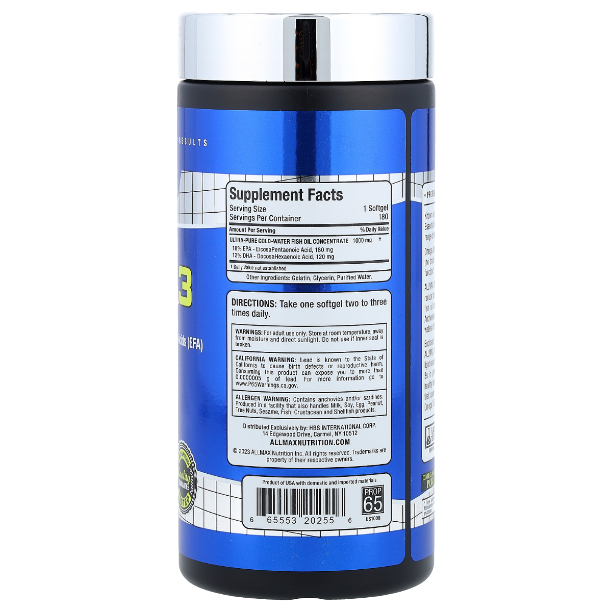 ALLMAX Omega-3 Fish Oil EPA & DHA (180 Softgels) – photo 2