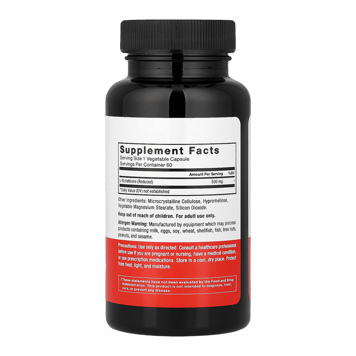 glutathione 500mg 60 force factor supplement facts