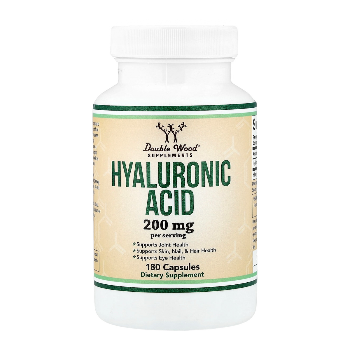 hyaluronic acid 200mg 180 double wood 200mg per 2 capsules