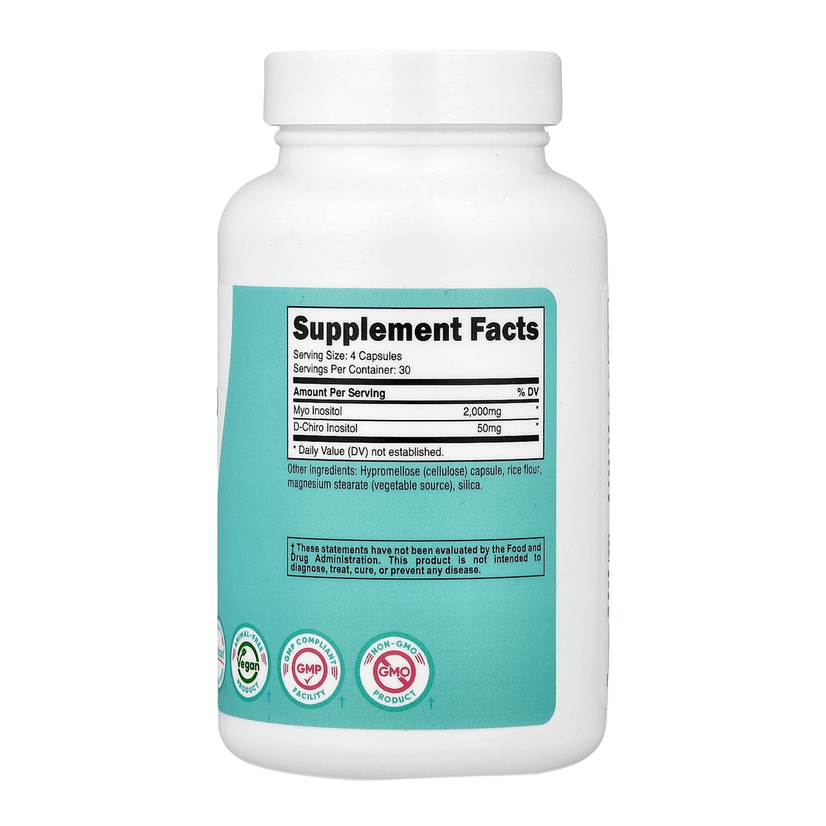 myo d chiro inositol 120 nutricost supplement facts