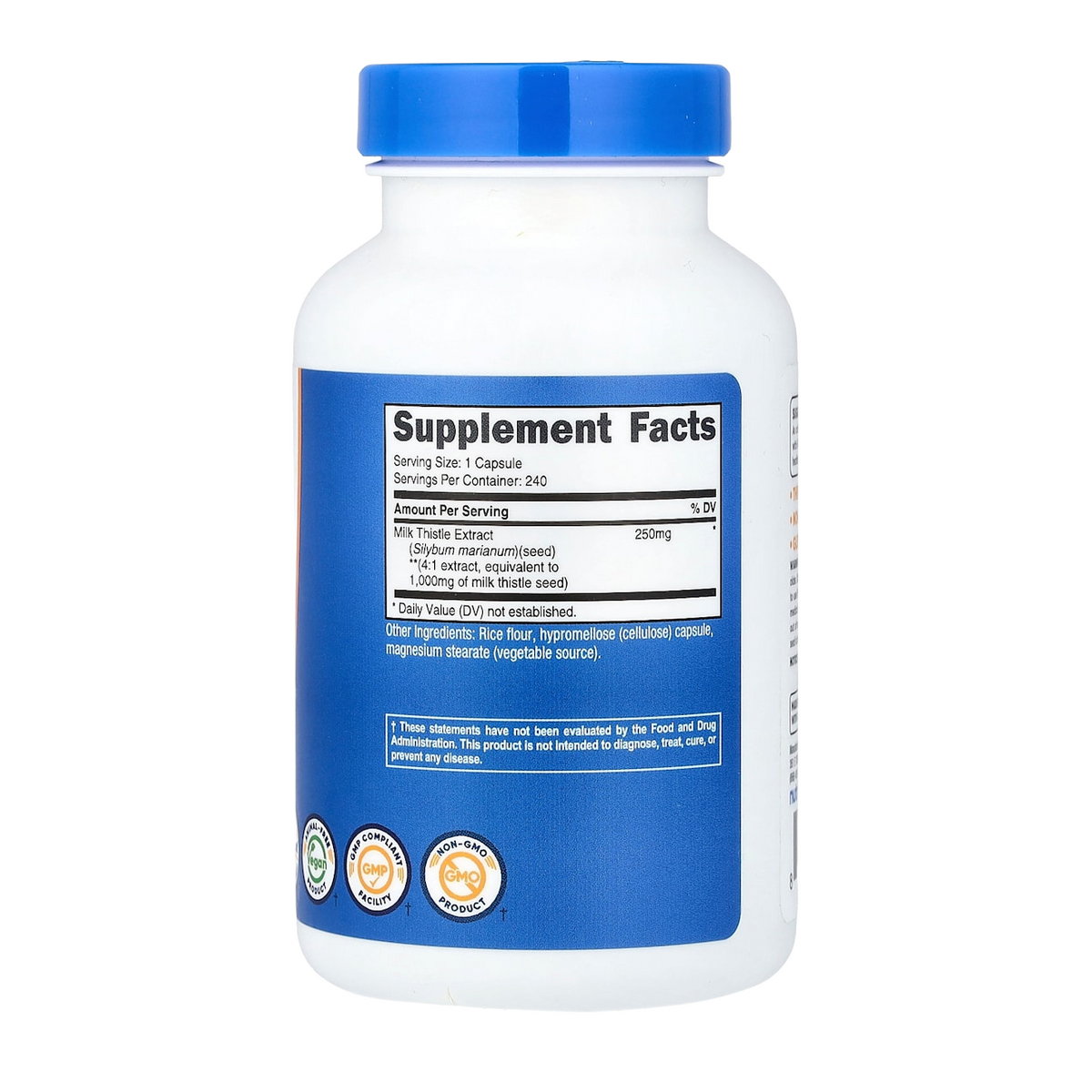 milk thistle 1000mg 240 nutricost supplement facts