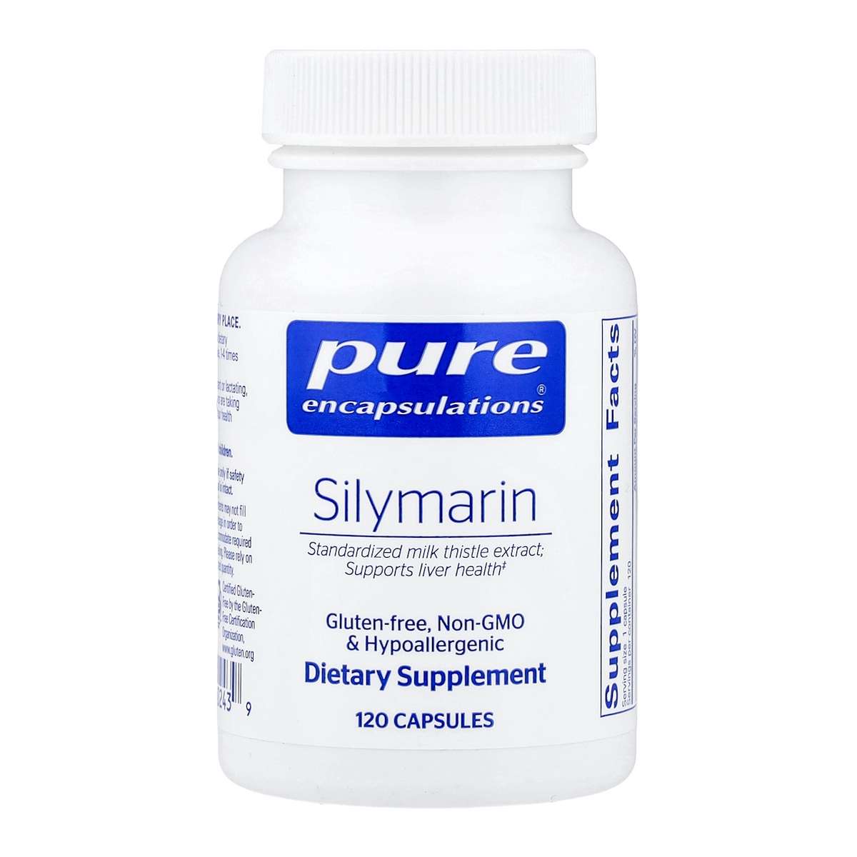 silymarin 120 pure encapsulations milk thistle 250mg