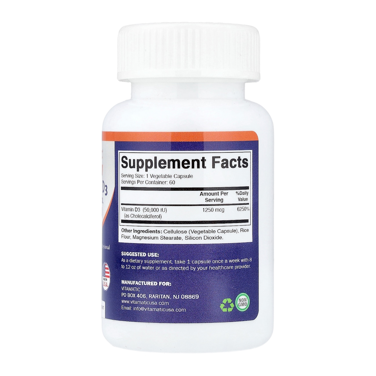 vitamin d 50000iu 60 vitamatic supplement facts