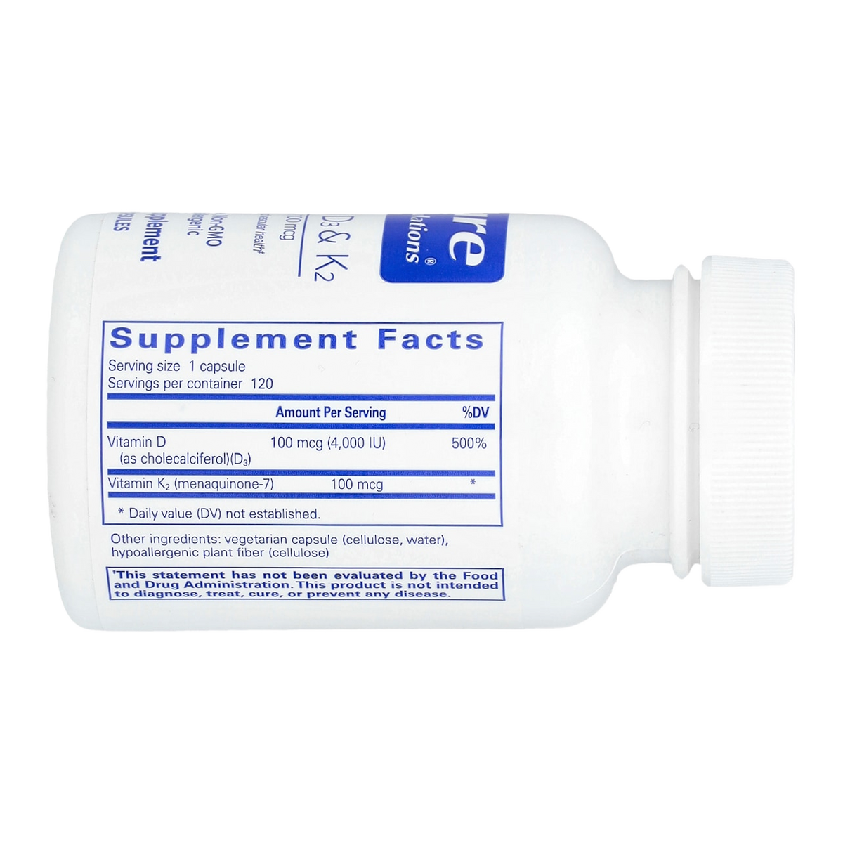 vitamin d3 k2 120 pure encapsulations supplement facts