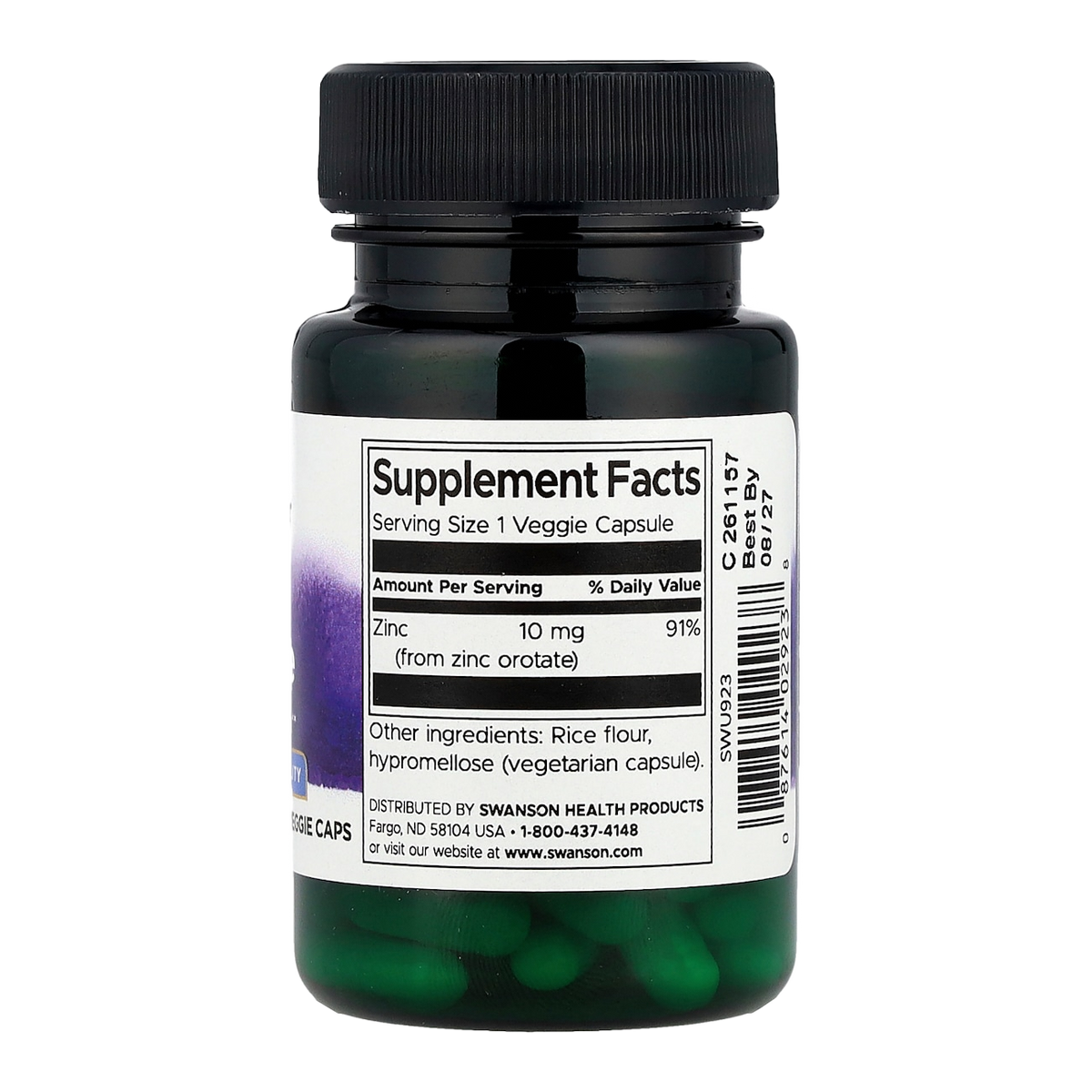 zinc orotate 10mg 60 swanson supplement facts