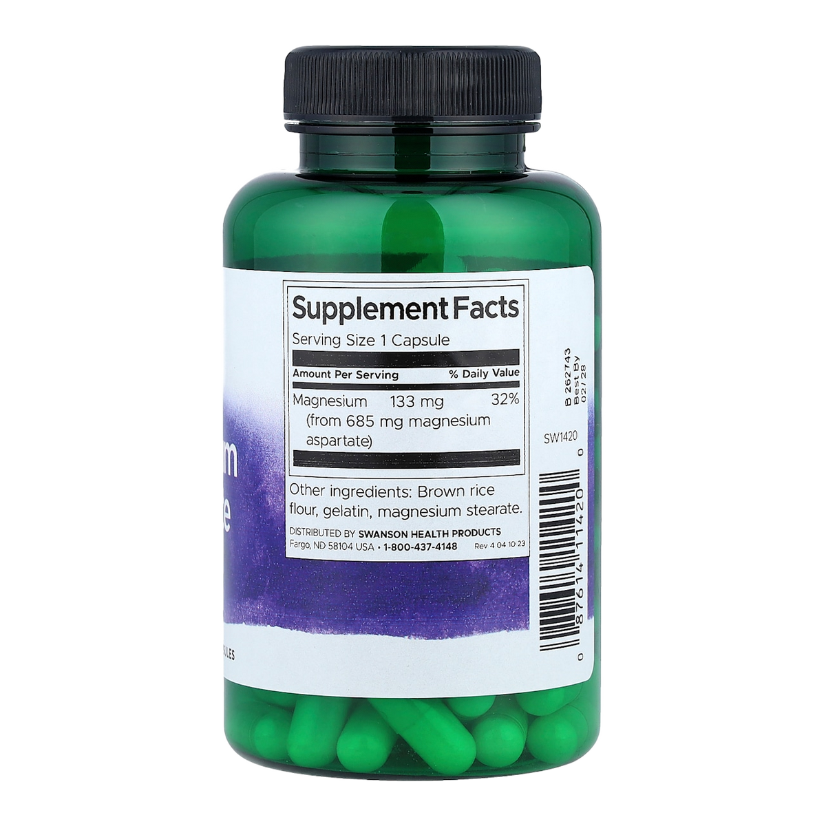 magnesium aspartate 685mg 90 swanson supplement facts