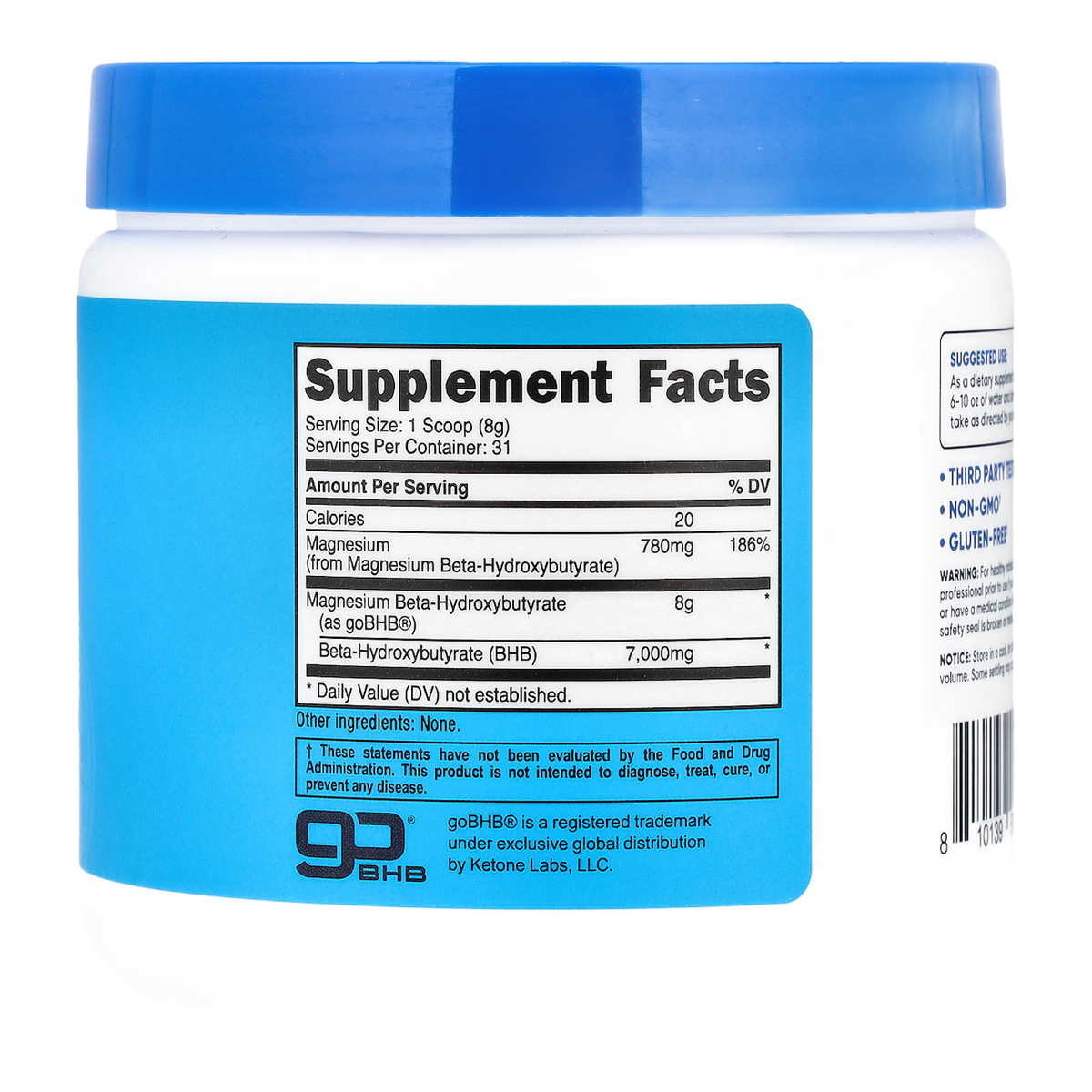 magnesium bhb powder 31 nutricost supplement facts
